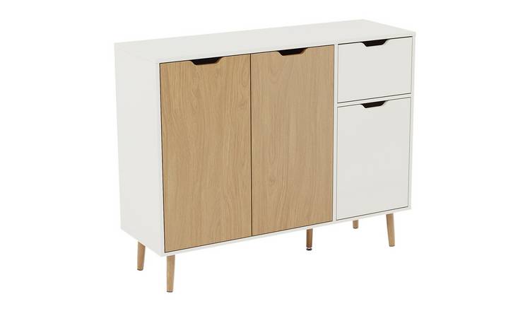 Vida Designs 3 Door 1 Drawer Sideboard - Oak & White