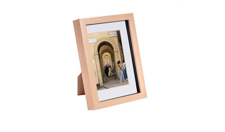 Nicola Spring 3D Box Photo Frame - A5 with Mount - Light Wood