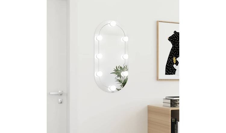 Walplus LED Oval Wall Mirror - Silver - 80 x 40 cm