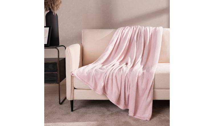 OHS Ultra Soft Blanket Throw 120 x 150cm - Blush Pink
