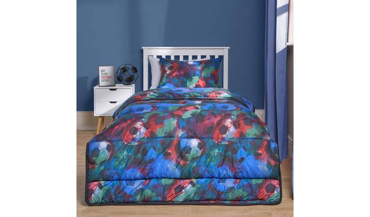 OHS Kids Football 10.5 Tog Coverless Duvet Set Bedding Neon - Single