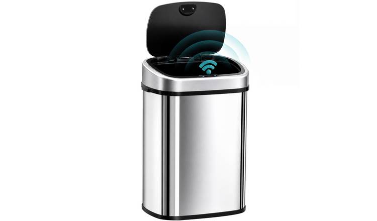 HOMCOM 58L Stainless Steel Sensor Bin - Chrome