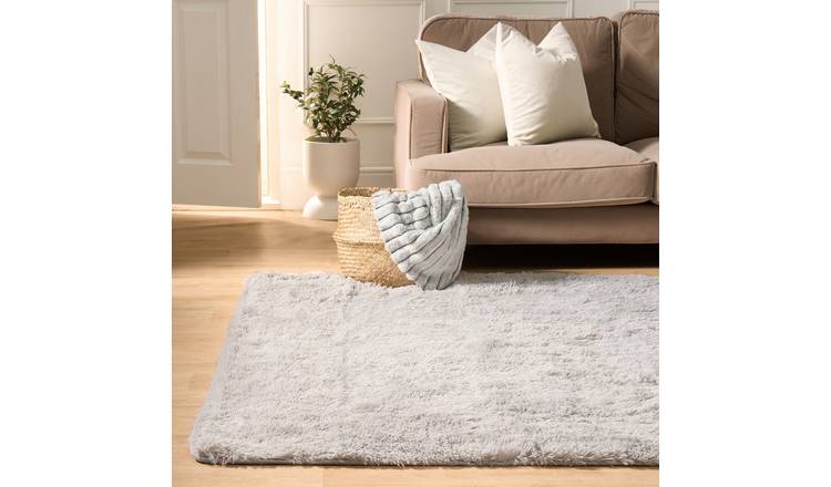 OHS Soft Fluffy Fleece Rug - 120 x 170cm - Silver
