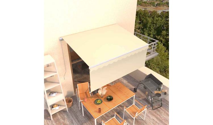 Walplus Manual Polyester Retractable - Cream - 300 x 250 cm - 300 x 120 cm