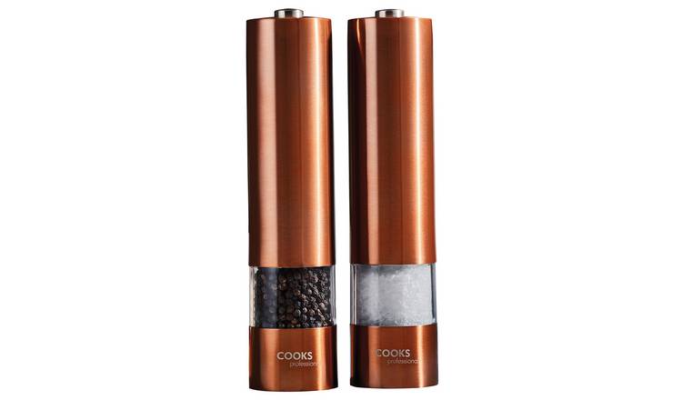 Cooks Professional Electric Salt and Pepper Mill Set - Copper