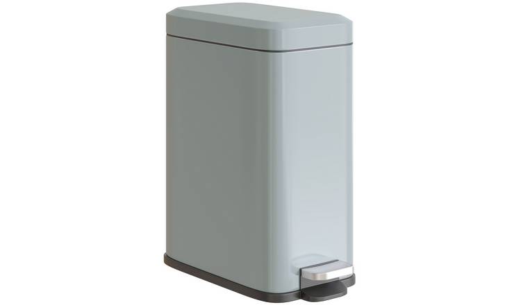 HOMCOM 5L Rectangular Bathroom Bin - Grey