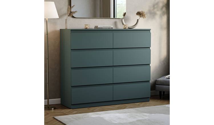 Vida Designs Denver 8 Drawer Chest - Green