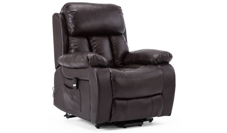 Furniture Online Chester Single Motor Rise Recliner Heat & Massage Chair - Brown