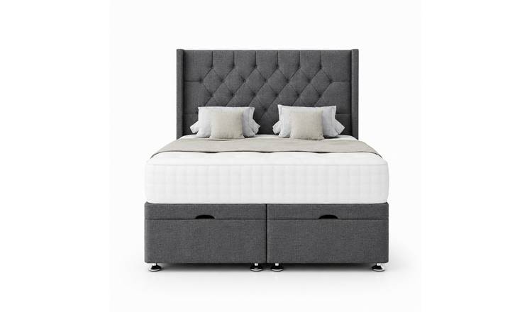 Comfy Deluxe Duke 5ft King Size End Lift Ottoman Bed Set - Grey