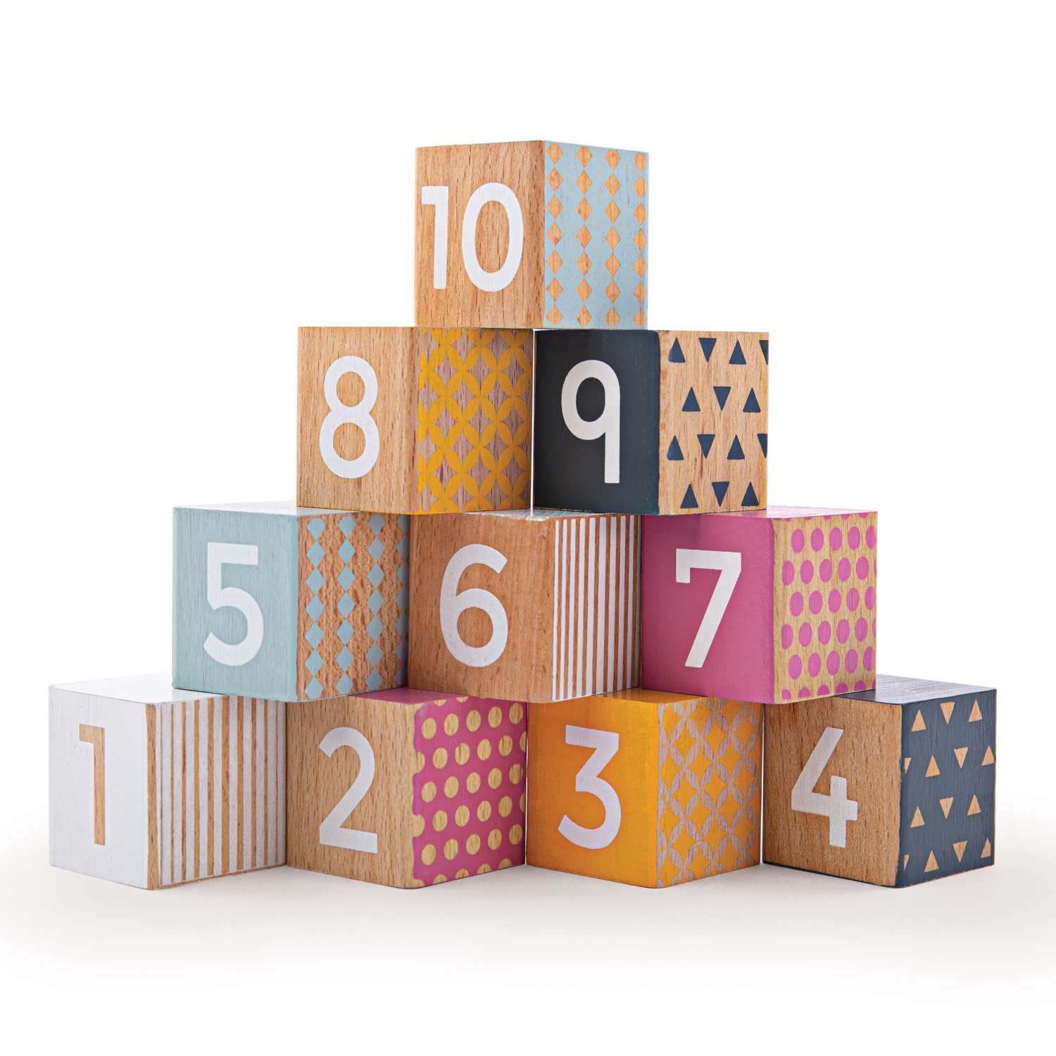 Bigjigs Toys Wooden Number Blocks - 6 Months + - Image 1
