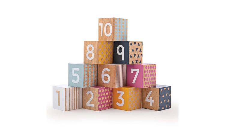 Bigjigs Toys Wooden Number Blocks - 6 Months +