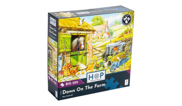 The House of Puzzles Down On The Farm BIG 250 Piece Jigsaw Puzzle