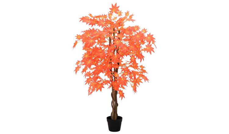 Walplus Wood Artificial Maple Tree - Red - 80 x 16 x 120 cm