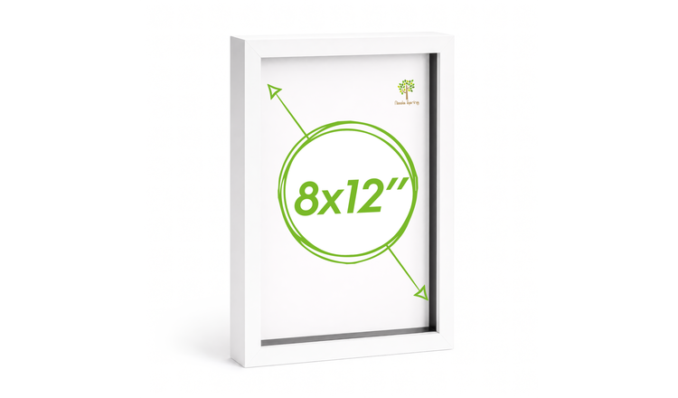 Nicola Spring 3D Box Photo Frame - 8 x 12" - White