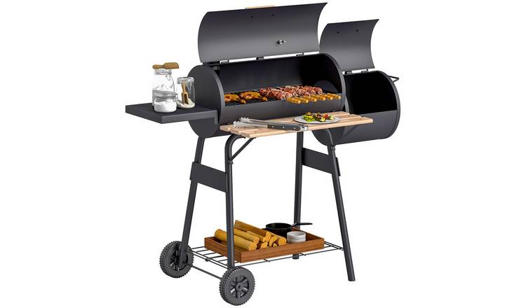 Outsunny Charcoal Barbecue Grill for Outdoor Cooking - Black