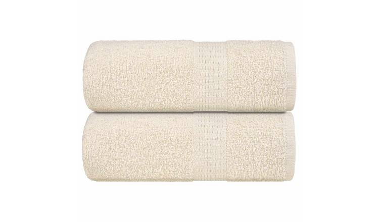 Walplus Pack of 2 Cotton Guest Towels - Cream - 30 x 50 cm