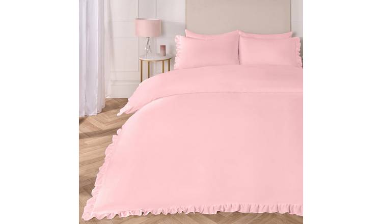 OHS Frill Edge Decor Duvet Cover Set Pink - Single