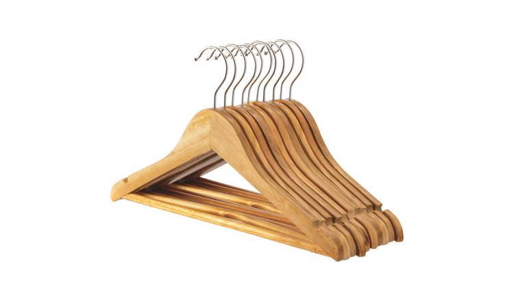 Harbour Housewares Wooden Children's Hangers - Brown - Pack of 10