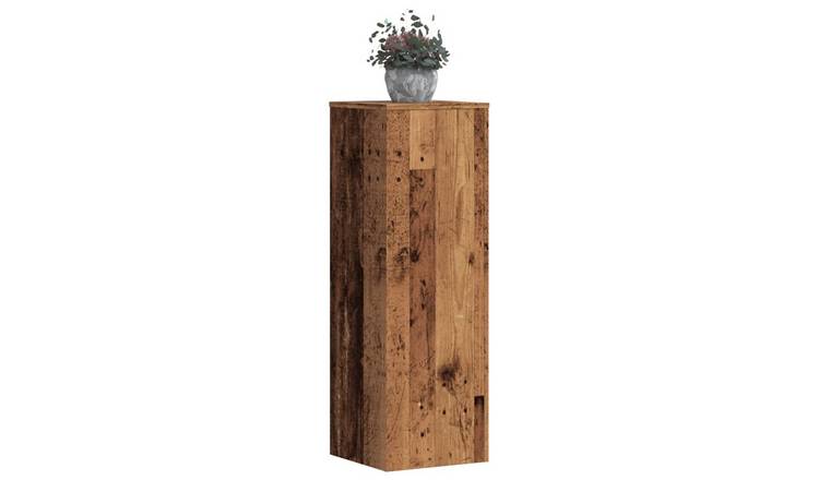 Walplus Pack of 2 Engineered Wood Plant Stand - Old Wood - 33 x 33 x 100 cm