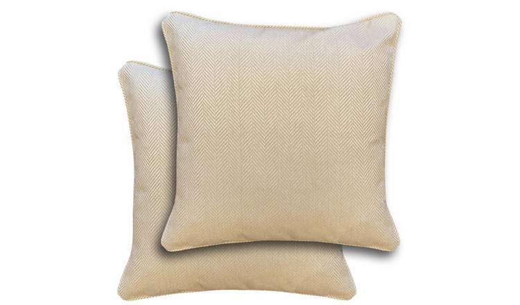 Enhanced Living Chester Herringbone Cushion Covers - 43 x 43cm - Natural