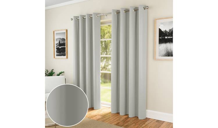 Enhanced Living Nightfall Eyelet Thermal Curtains - 117 x 137cm - Grey
