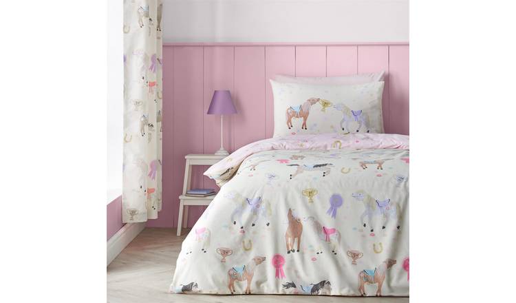 Catherine Lansfield Happy Horses Duvet Cover Set - Junior - Cream