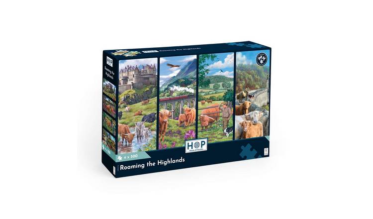 The House of Puzzles Roaming The Highlands 4 x 500 Piece Jigsaw Puzzles