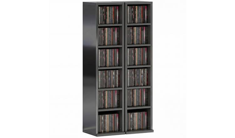 HOMCOM Set of 2 Storage Units with Adjustable Shelves - High Gloss Black