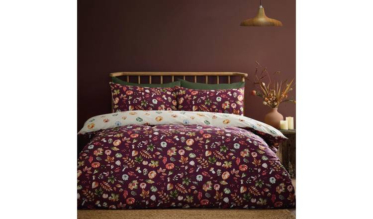 Catherine Lansfield Autumn Pumpkins Duvet Cover Set - Single - Plum