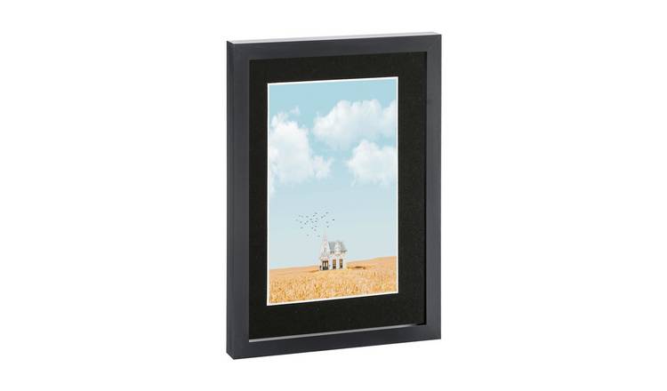 Nicola Spring A4 Photo Frame with A5 Black Mount - Black