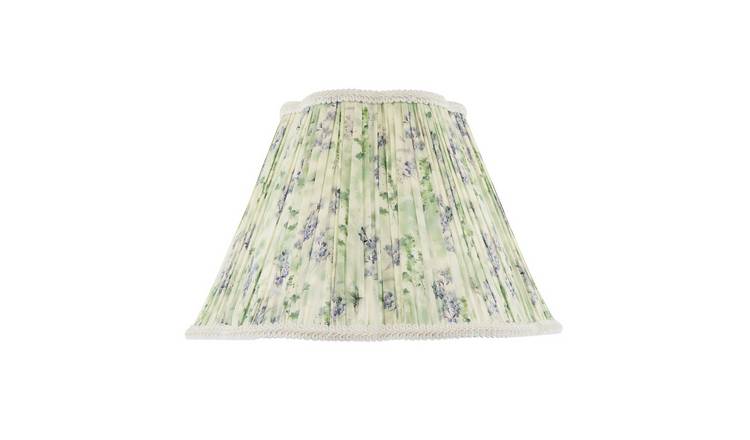 Happy Homewares Green and Blue Floral Victorian Scallop Lampshade - 35cm