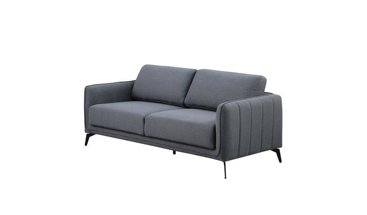 Furniture Online Oslo Scandi 3 Seater Linen Sofa – Dark Grey