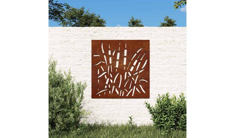 Walplus Corten Grass Design Garden Wall Decoration - Rusty - 55 x 55 x 0.7 cm