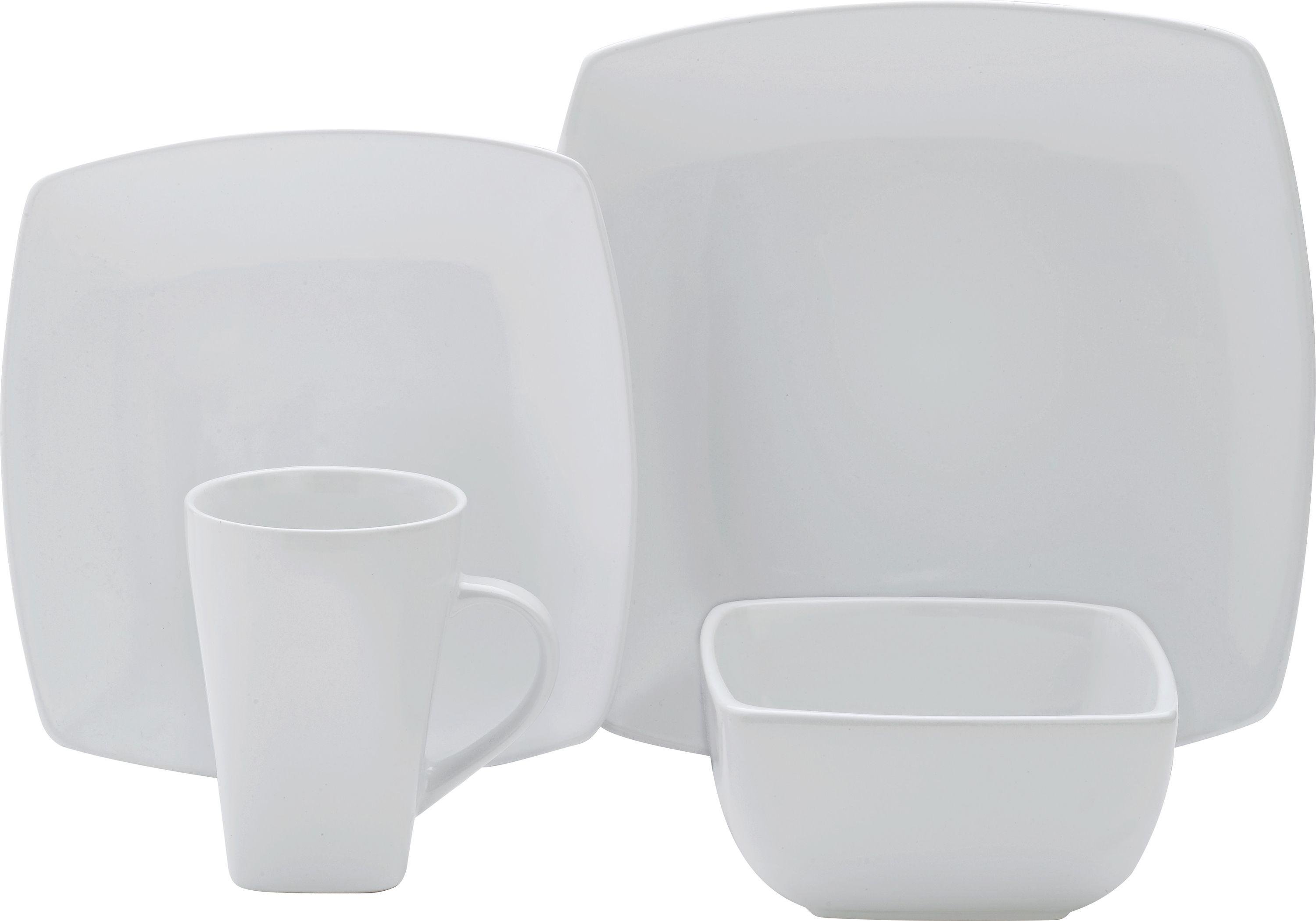 Argos Home Bosa 16 Piece Square Stoneware Dinner Set White 8011125 Argos Price Tracker pricehistory