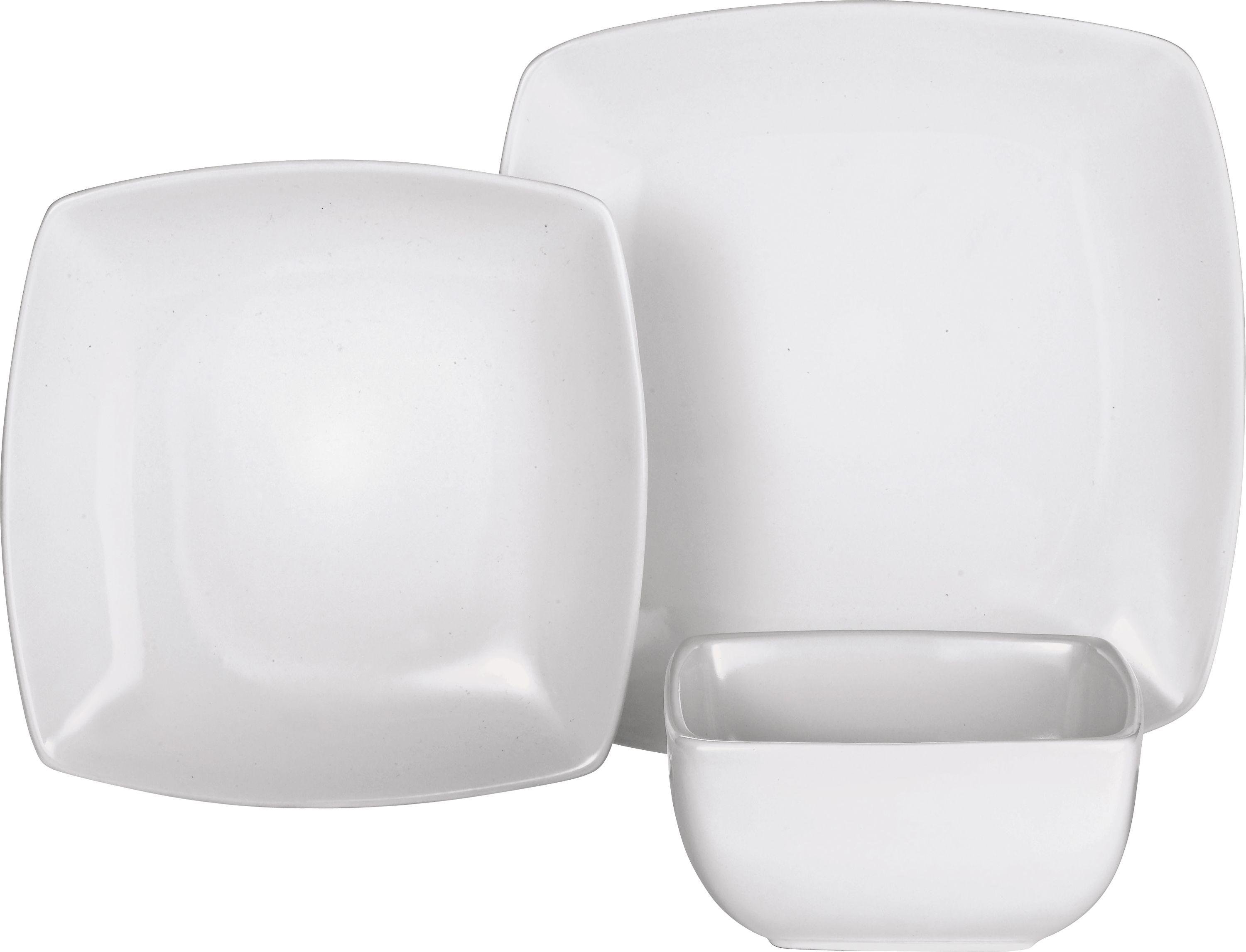 Argos Home Bosa 12 Piece Square Stoneware Dinner Set White