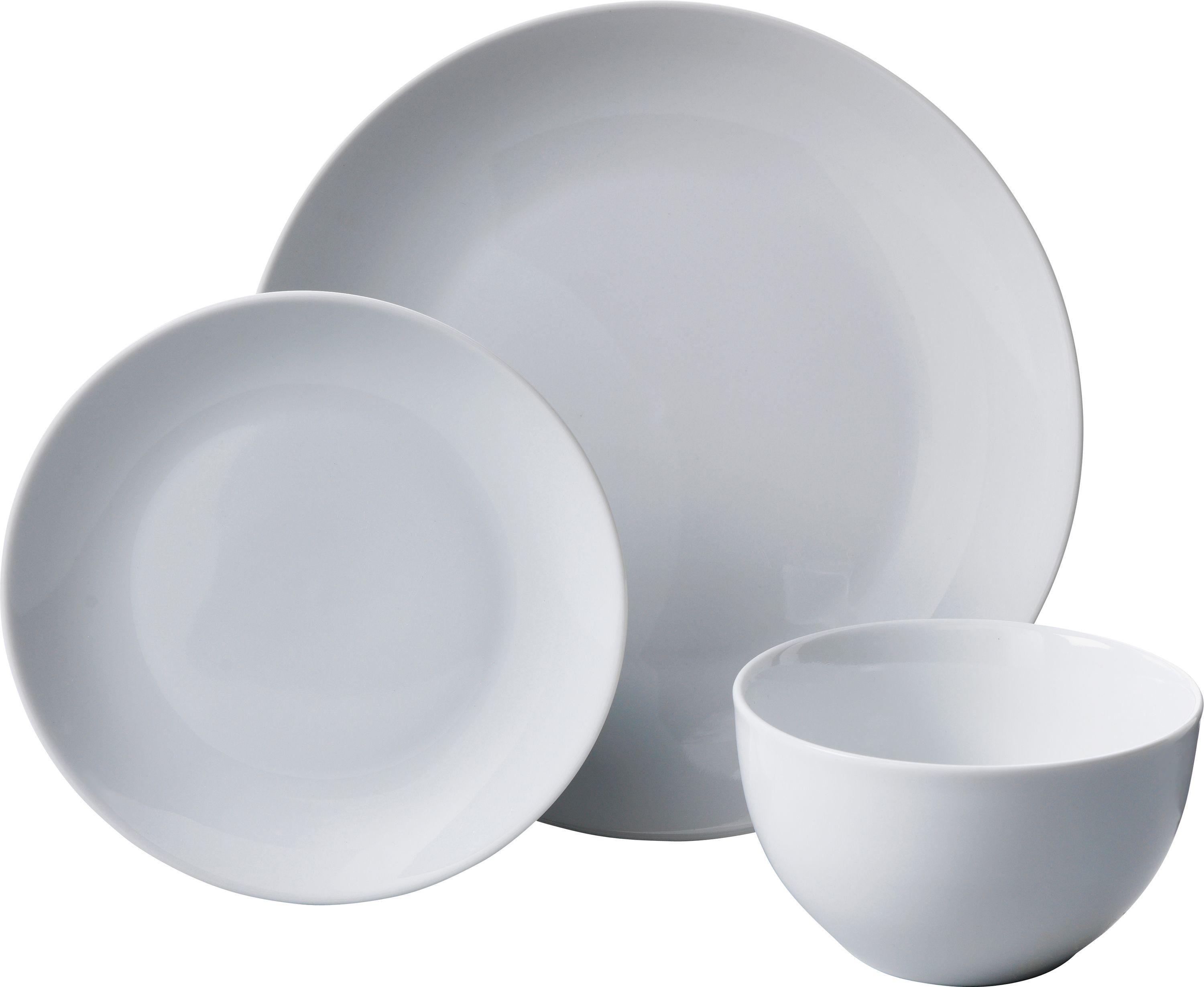 Argos Home 12 Piece Porcelain Dinner Set - White