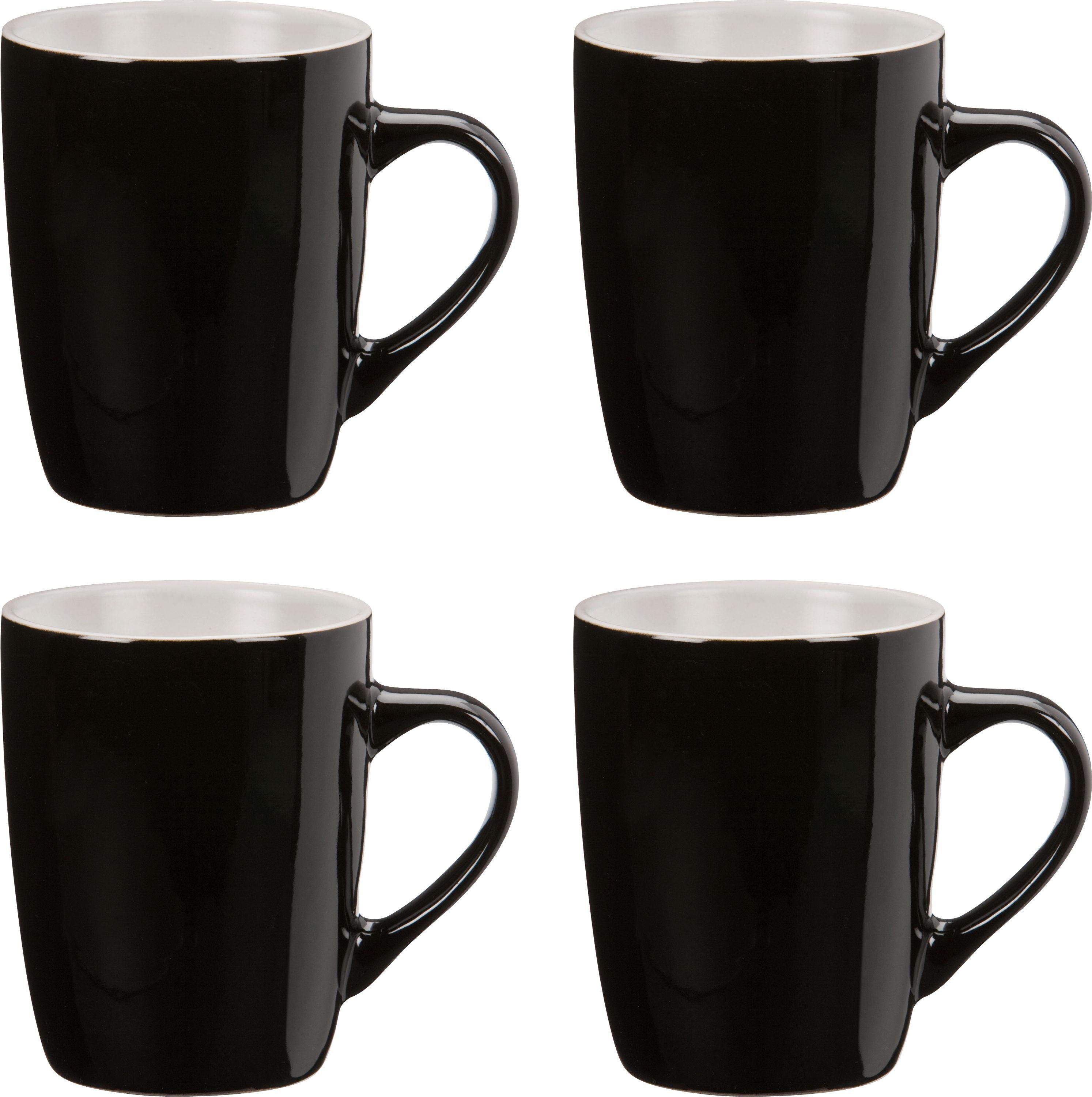 ColourMatch Set of 4 Stoneware Mugs - Jet Black