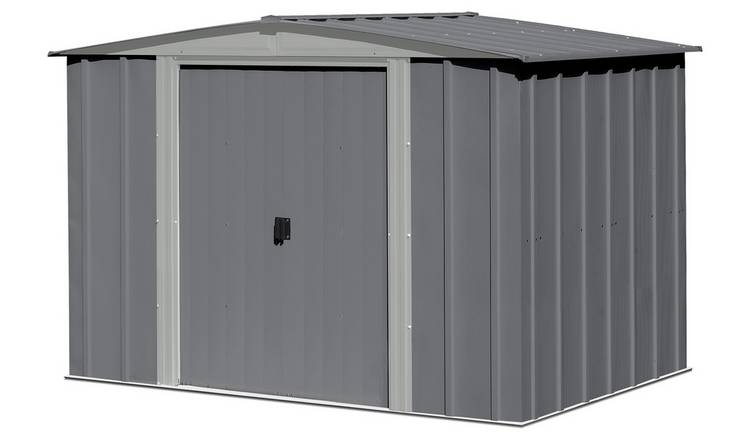 Buy Arrow Apex Metal Garden Shed Dark Grey - 8 x 6ft 