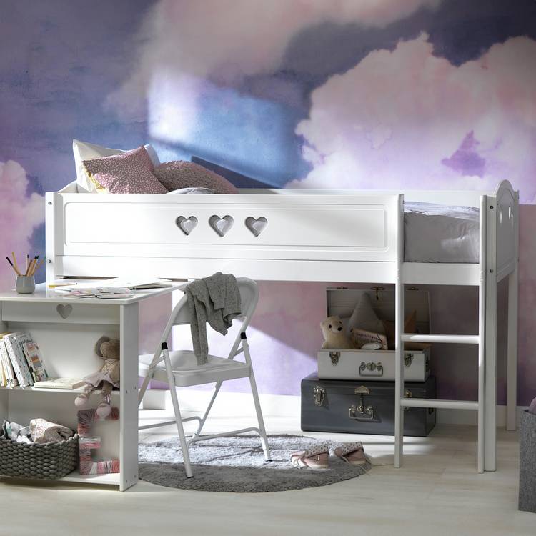 Argos Home Mia Mid Sleeper Bed Frame with Desk - White 0