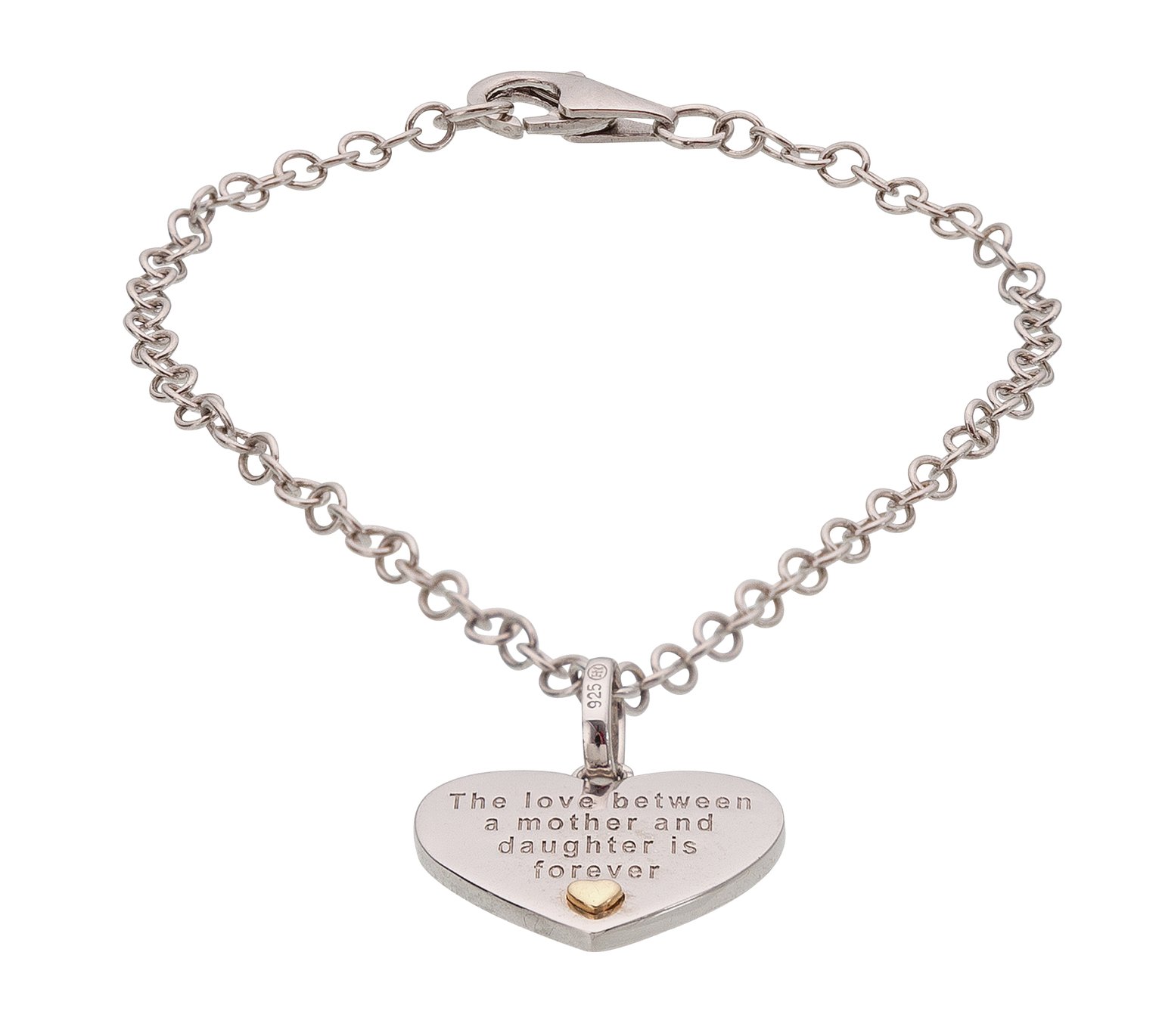 Moon & Back Silver and 9ct Gold Mother & Daughter Bracelet