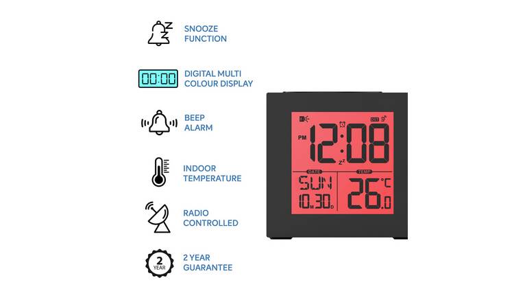 Precision Radio Controlled LCD Digital Projection Alarm Clock AP057 