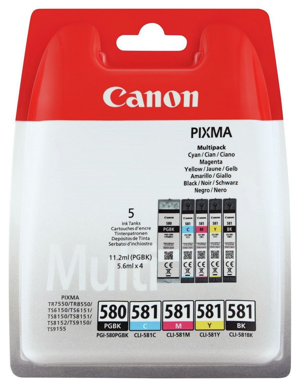 Canon PGI-580 & CLI-581 Ink Cartridges - Black & Colour