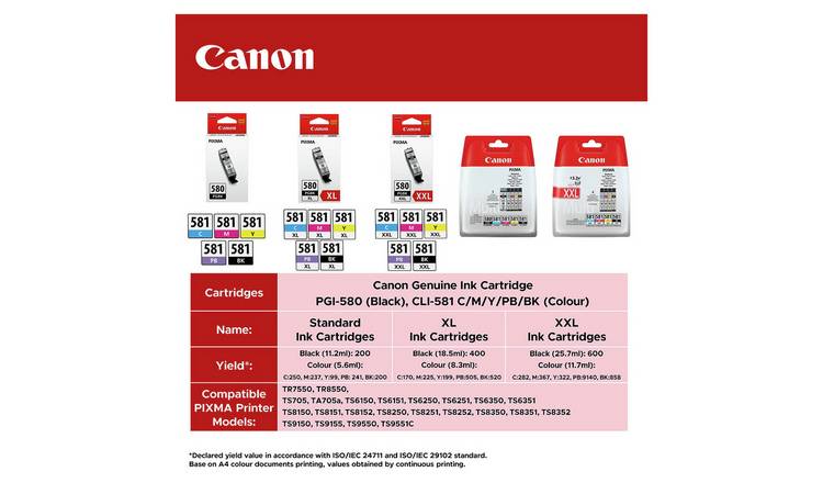 Buy Canon PGI-580 & CLI-581 Ink Cartridges - Black & Colour