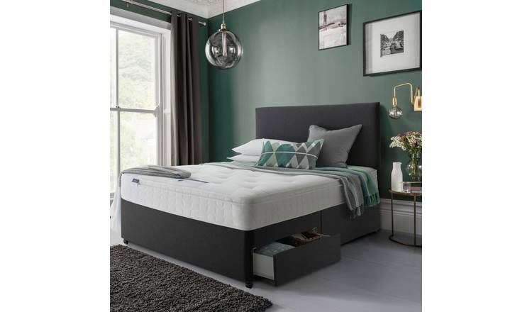 Silentnight Ortho 2Drw S.Double Divan & Headboard - Charcoal