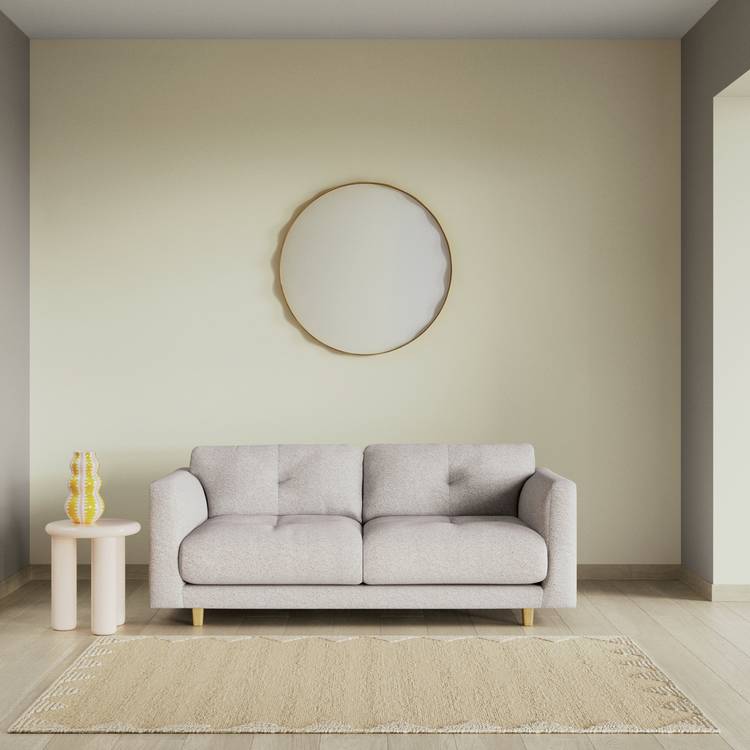 Habitat Emely Fabric 2 Seater Sofa - Natural - Ash Leg 0