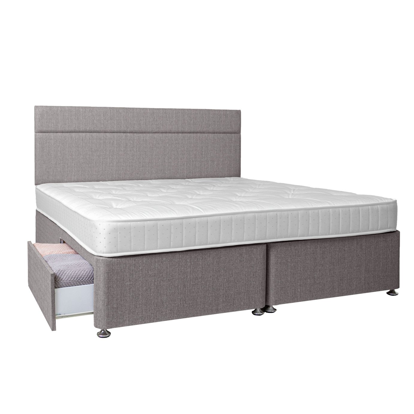 Argos Home Winslow 600 Pocket Superking 2Drw Divan Bed -Grey Review