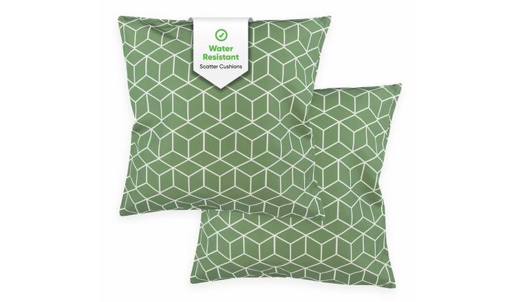 Streetwize Garden Green Cube Outdoor Cushions - Pack of 2