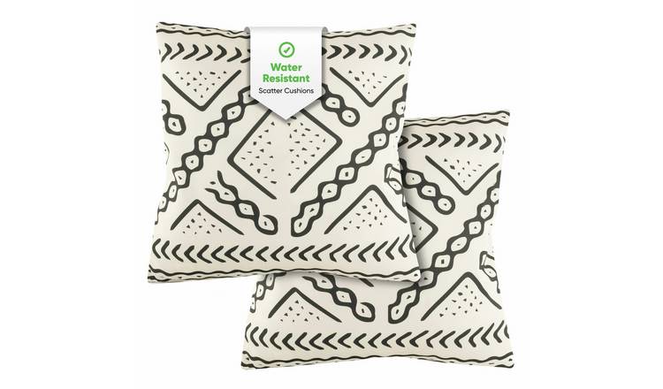 Streetwize Garden Cream Tribal Outdoor Cushions - Pack of 2