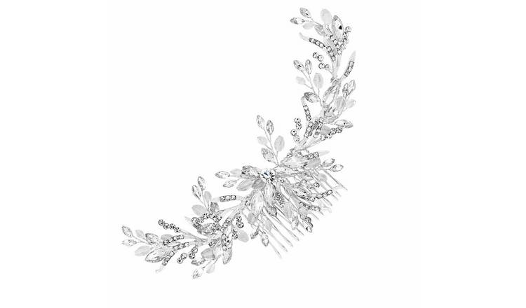 Jon Richard Silver Crystal Beaded Wreath Comb