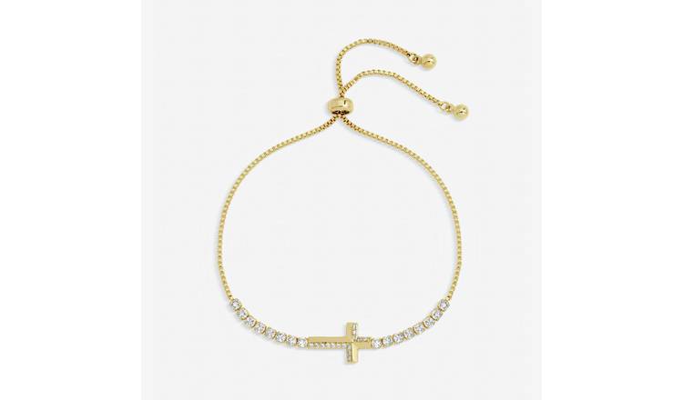 Jon Richard Silver Plated Crystal Infinity Toggle Bracelet 